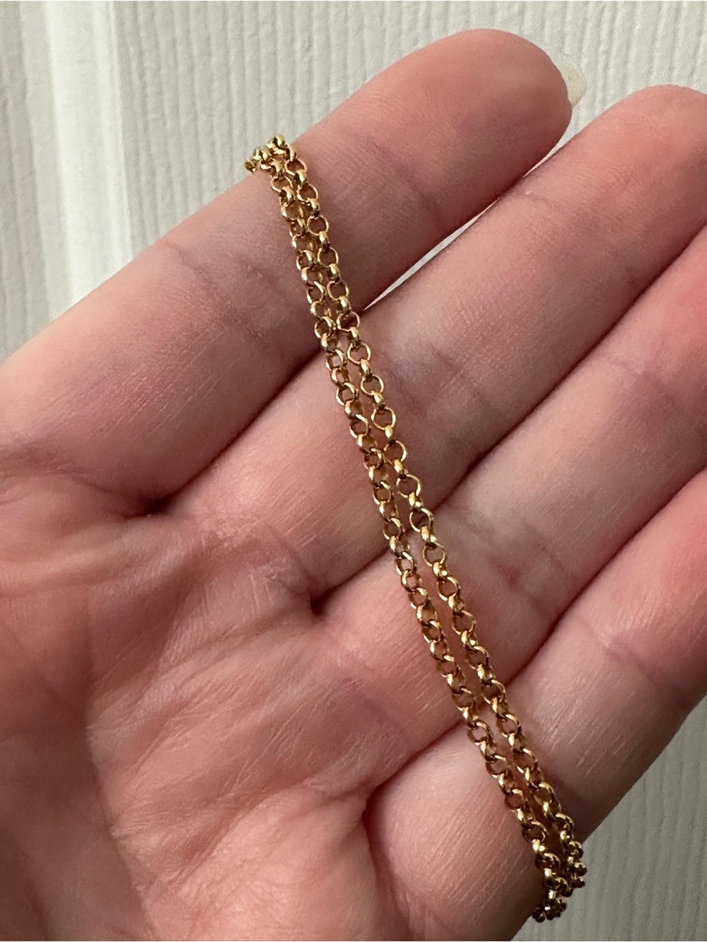 14k Gold-Filled Bracelet Double Rolo Chain Layering Piece 7.5” NWOT